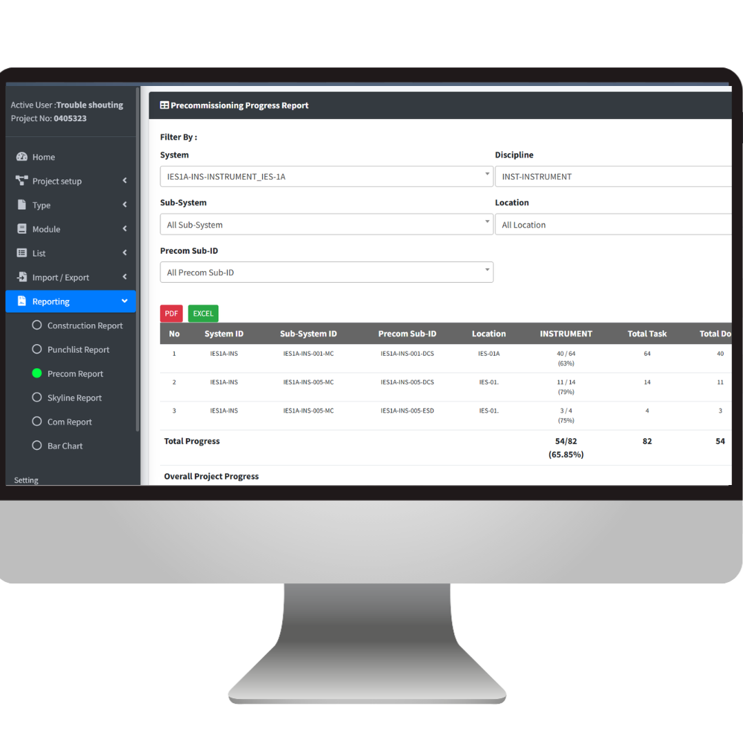 Precommissioning & Commissioning Tool